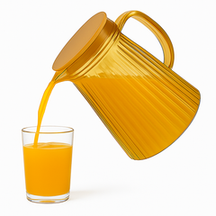 Amber Water Jug – Ribbed Design with Lid - Habitt