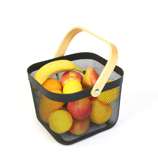Fruit Basket with Bamboo Handle – 10 × 8 Inch - Habitt