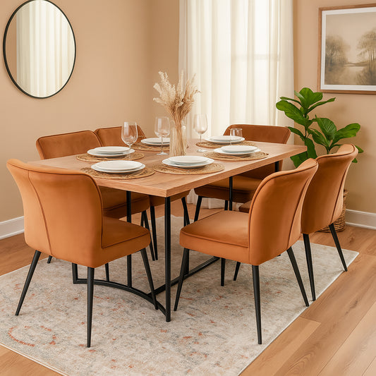 Gravel 6 Person Dining Table 4068 with Imperial Chair - Habitt