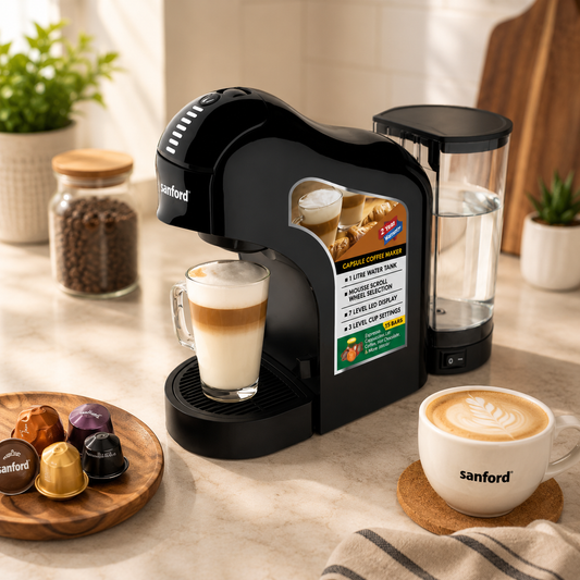 SANFORD SF1384CM 1400 W 3-in-1 Capsule Coffee Maker – High-Pressure Italian-Pump Espresso Machine with 1 L Tank