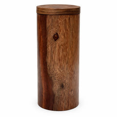 Large Handcrafted Wooden Storage Jar – 6 Inch Depth, 2 Inch Diameter | Natural Wood Container - Habitt