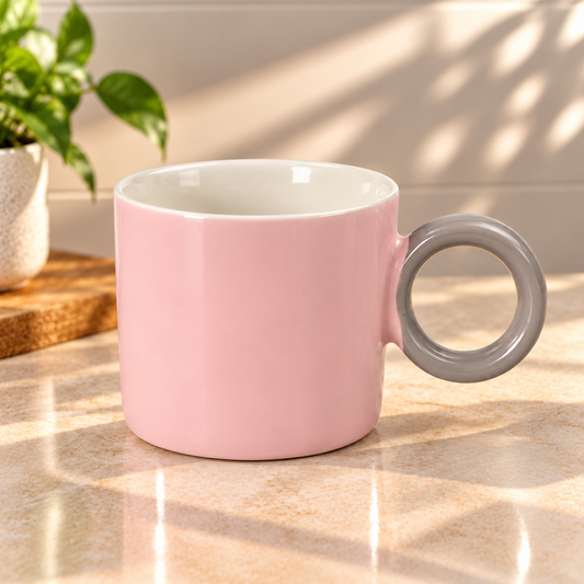 Pastel Ceramic Mug with Round Handle