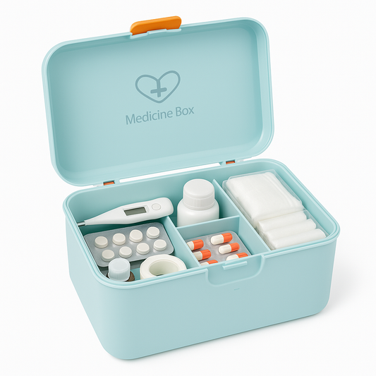 Portable Medicine Storage Box (Assorted) – Multi-Compartment First Aid Organizer with Secure Lock | Travel & Home Medical Kit Box& - Habitt