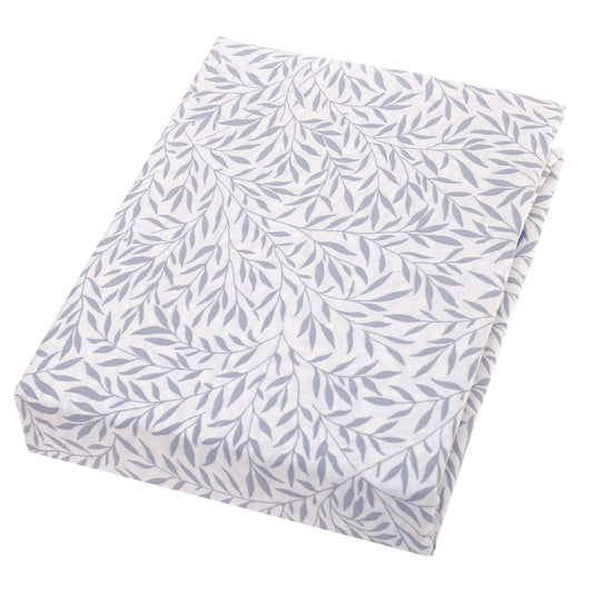 Double Bed Sheet Percale White & Grey 96X102" Rotary Printing - Habitt