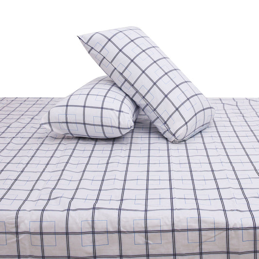 Blue Box Geometric Double Bed Sheet 90x100" - Habitt