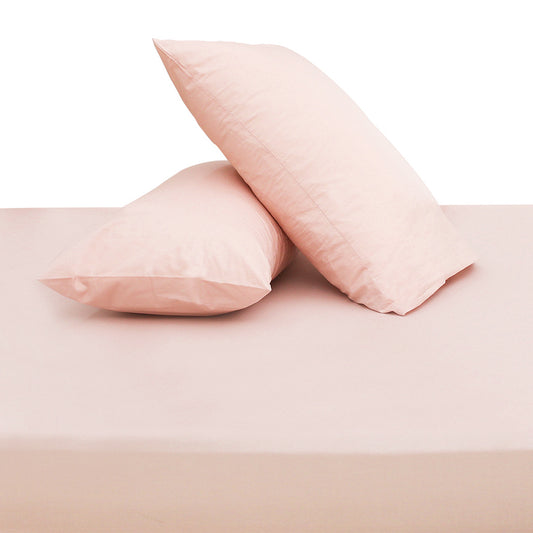 Peach PC Dyed Double Bed Sheet – 96x102" - Habitt