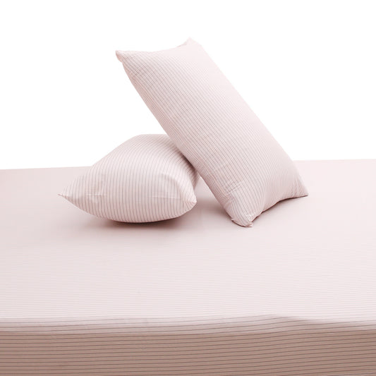 Pink Lines Double Bed Sheet 96″ × 102″ – Soft, Modern Linear Pattern in Fresh Pink Tones - Habitt