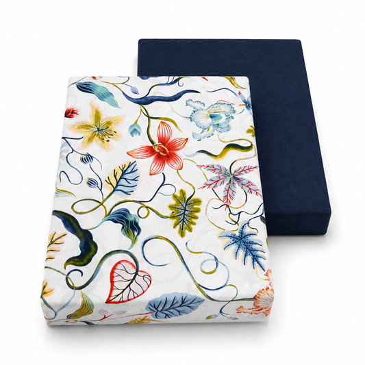 Blue Double Bedding Cotton/Percale – Multicolor Floral Printed Double Bed Bedding Set