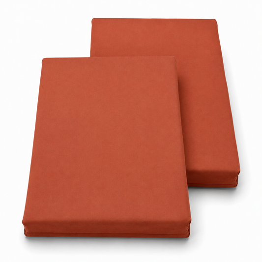 Terracotta Dyed Double Bedding Satin – Solid Color Luxury Double Bed Bedding Set