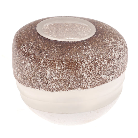 Glass Vase Brown & White 5.75X5.75X5.5Inch HY-025 - Habitt