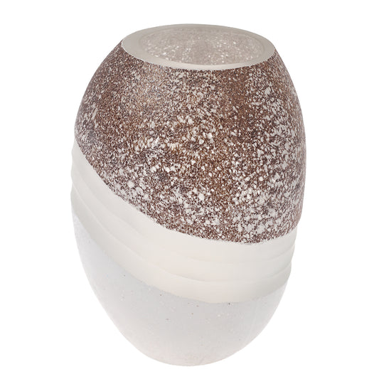 Glass Vase Brown & White 8X8X11.5Inch HY-021 - Habitt