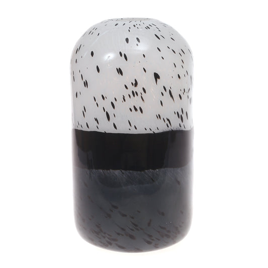 Glass Vase L Black & Grey 7X7X12.5Inch HY-006 - Habitt