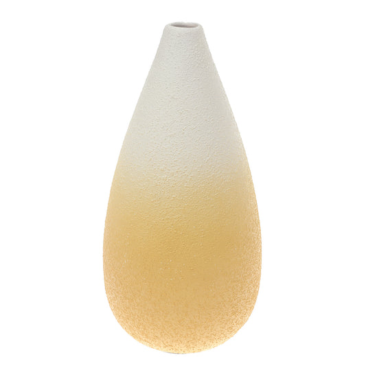 Ceramic Vase Yellow & White 13 Inch Height CH-012 - Habitt