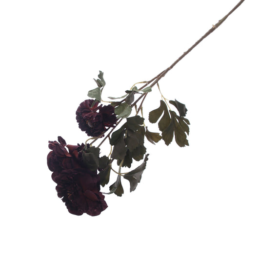 Artificial Dark Purple Chrysanthemum Flower Stick – Elegant Faux Floral Stem for Home Décor & Arrangements (EF2672) - Habitt