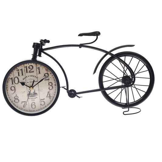 Hot Coffee Table Clock Cycle Black EP4292 – Vintage Bicycle-Shaped Decorative Clock - Habitt