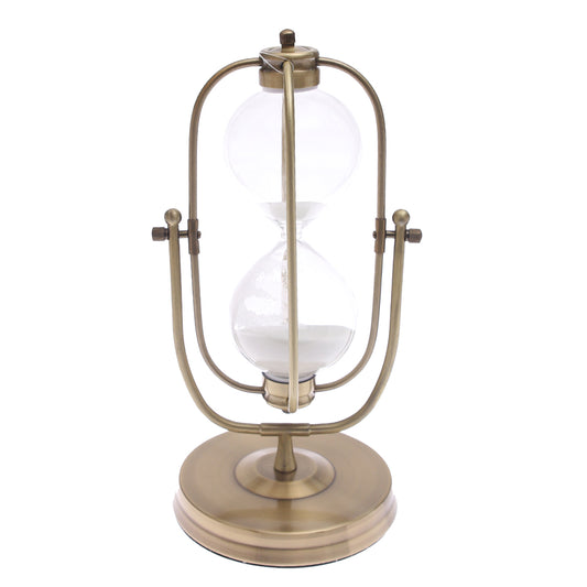 Large Hourglass – Vintage Sand Timer with Rotating Brass Frame - Habitt
