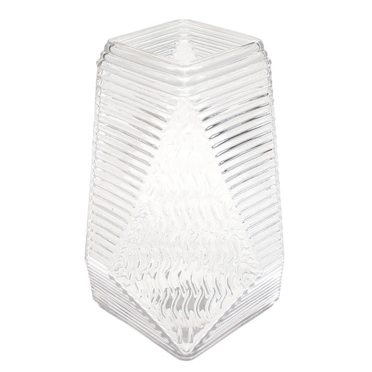 Small Transparent Diamond-Shape Glass Vase | Clear Mini Geometric Décor - Habitt