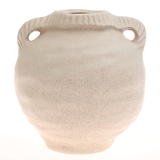 Natural Textured White Ceramic Vase L | Modern Home Décor Pakistan | Minimalist Table & Floor Accent - Habitt