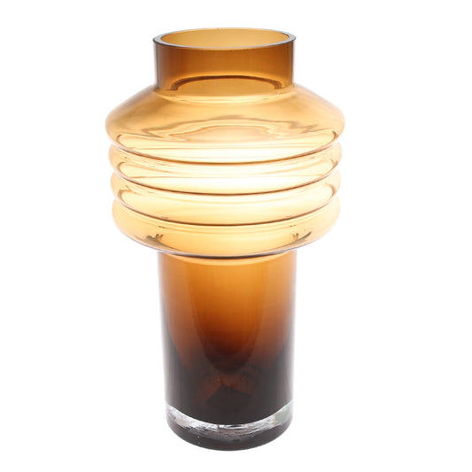 Light & Dark Brown Glass Vase L | Modern Gradient Décor Pakistan | Stylish Large Accent - Habitt