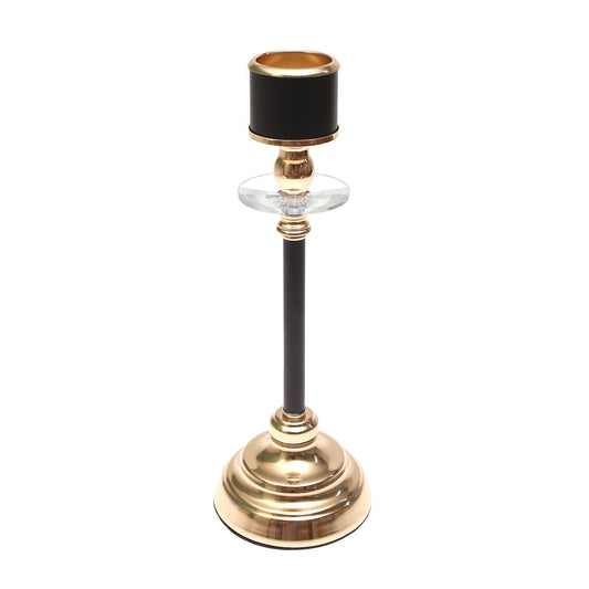 Black & Gold Pillar Candle Holder – Medium - Habitt