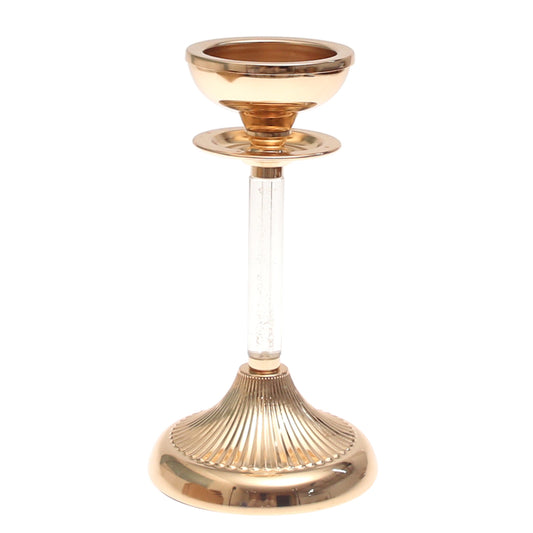 Golden Crystal Pillar Candle Holder – 7209 (Small) - Habitt