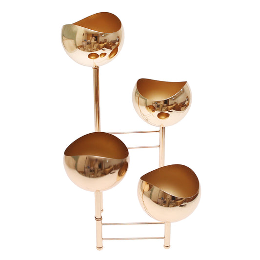 Table Top Metal Lotus – Golden Decorative Sculpture - Habitt