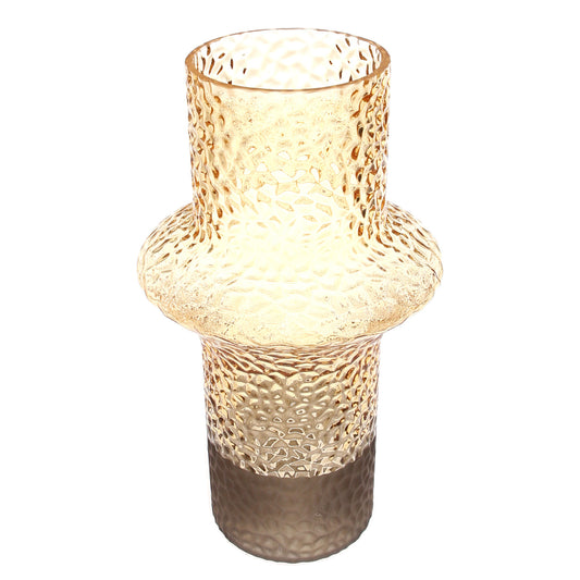 Tiger Color Glass Vase — Textured Amber Decorative Vase for Modern Interiors - Habitt