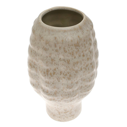 Beige Textured Ceramic Vase - Habitt