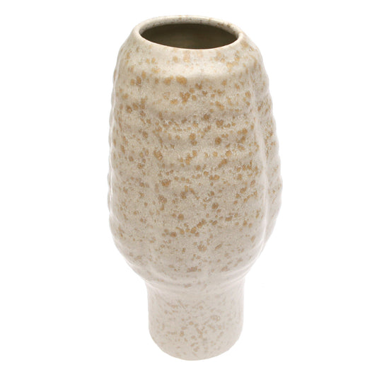 Vase Beige Texture — Modern Textured Ceramic Decorative Vase - Habitt