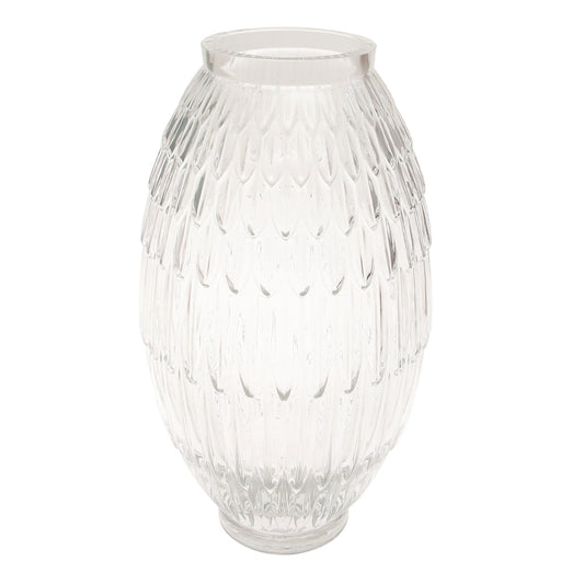 Oval Transparent Glass Vase – Large - Habitt