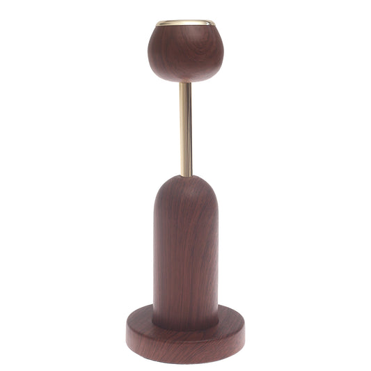 Large Brown Candle Stand with Gold Accent – 14 Inch Decorative Candle Holder - Habitt