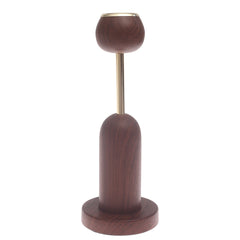 Large Brown Candle Stand with Gold Accent – 14 Inch Decorative Candle Holder - Habitt
