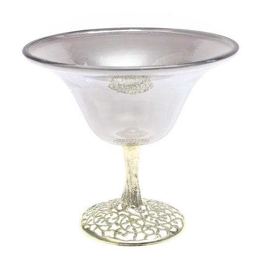 Console Piece Large Black & Silver Decorative Bowl – 10 x 9.5 Inch Metal Accent - Habitt