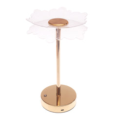 Console Piece Small Gold Decorative Accent Lamp – Floral Modern Table Décor, 14 Inch Height - Habitt