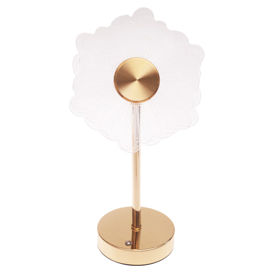 Console Piece Small Gold Decorative Accent Lamp – Floral Modern Table Décor, 14 Inch Height - Habitt