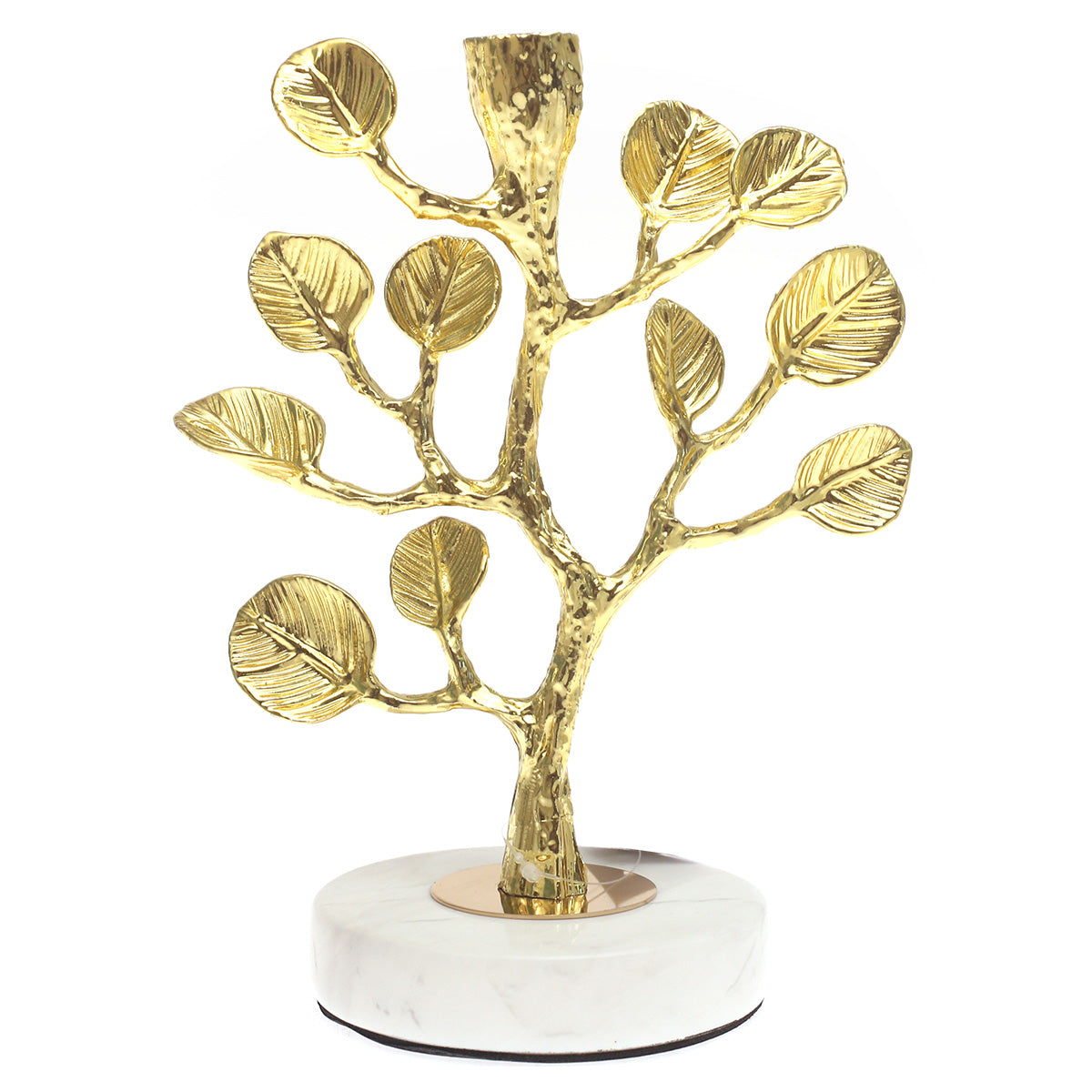 Small Gold Tree Console Decorative Piece with Marble Base – 9 Inch Elegant Accent - Habitt