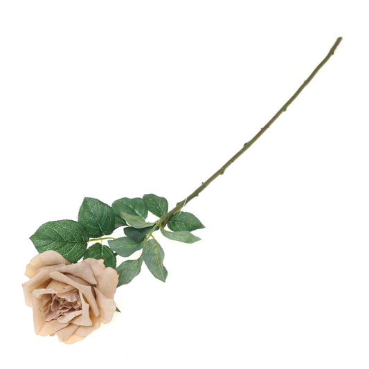 Artificial Beige Rose Flower Stem – Elegant Faux Rose for Floral Arrangements & Décor - Habitt