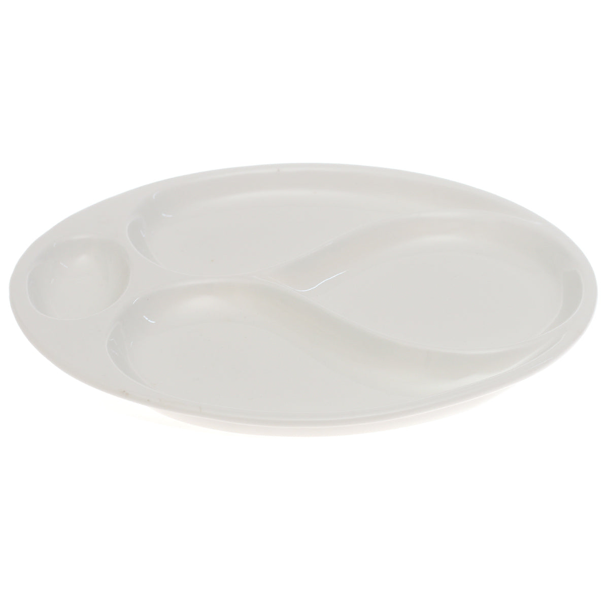 28×24 cm 4 Division Symphony Serving Plate – Elegant White Sectioned Plate - Habitt