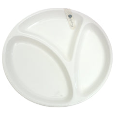 Round 3 Division Symphony Plate – Elegant White Sectioned Serving Plate - Habitt