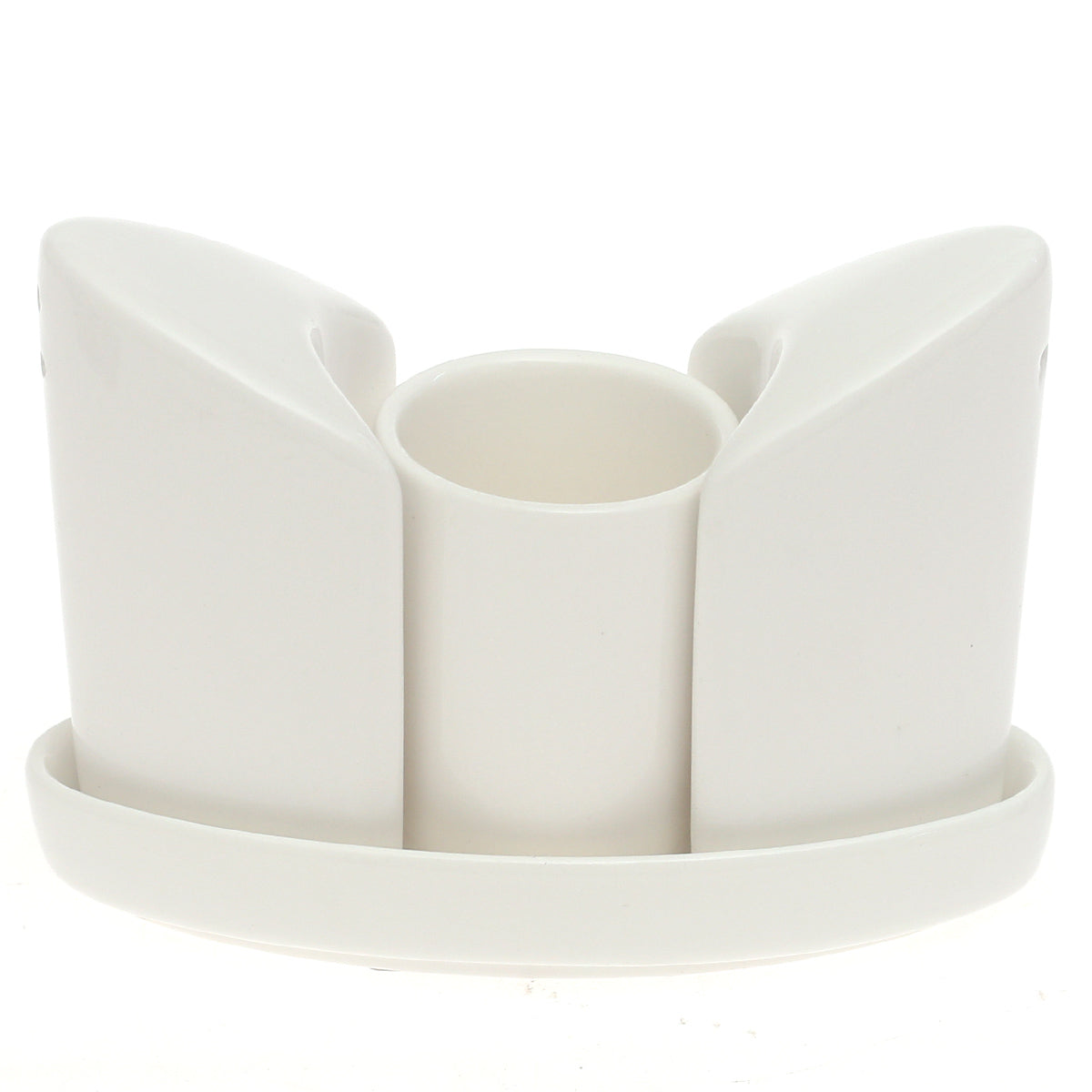 Brilliant 4 Pc White Ceramic Serving Set – Elegant Tabletop Condiment & Napkin Holder Set - Habitt