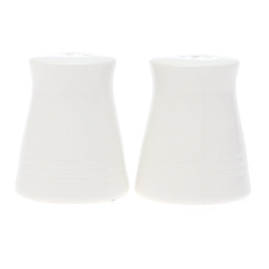 Brilliant 2 Pcs Salt & Pepper Set – Elegant White Ceramic Shakers - Habitt