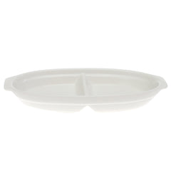 3 Division Dry Fruit Serving Bowl – Elegant White Ceramic Snack Platter - Habitt