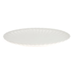 Groove Oval Serving Tray – Elegant White Ceramic Platter - Habitt