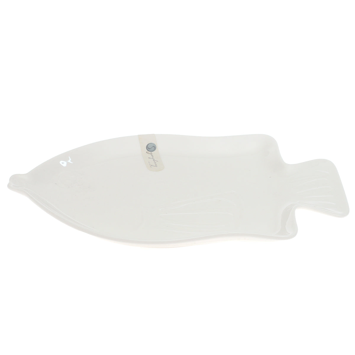 Symphony Reef Sunfish Platter – Elegant Fish-Shaped White Ceramic Serving Plate - Habitt