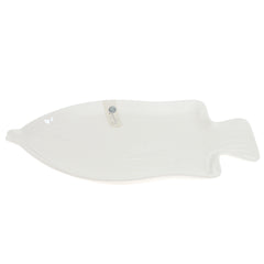 Symphony Reef Sunfish Platter – Elegant Fish-Shaped White Ceramic Serving Plate - Habitt