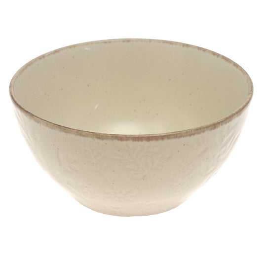 Beige Ceramic Serving Bowl – 6 Inch Textured Tableware Accent - Habitt