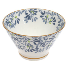 Blue Leaves Ceramic Bowl – 5 Inch Everyday Serving Bowl - Habitt