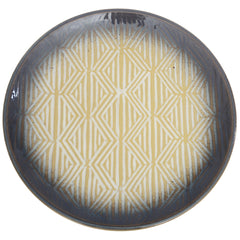 Blue & Yellow Geometric Dinner Plate – 10.5 Inch Ceramic Plate - Habitt