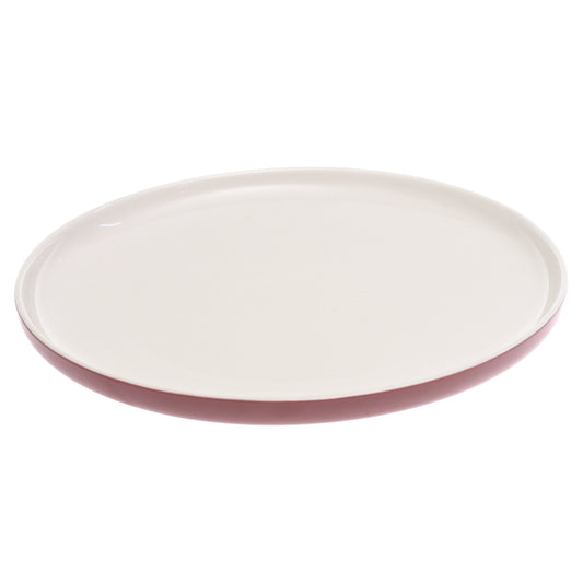 Maroon & White Dinner Plate – 10 Inch Food-Safe Plate - Habitt