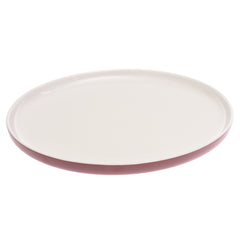 Maroon & White Dinner Plate – 10 Inch Food-Safe Plate - Habitt
